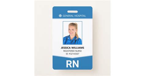 Registered Nurse Rn Employee Id Id Badge Zazzle