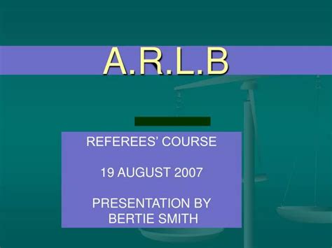 Ppt Arlb Powerpoint Presentation Free Download Id3833176