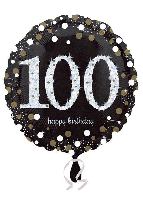 Gold Sparkle 100th Birthday Balloon — Party Britain