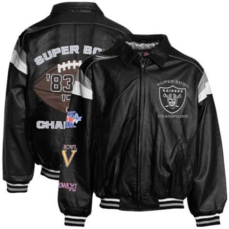 Oakland Raiders Black 3 Time Super Bowl Champions Commemorative Leather