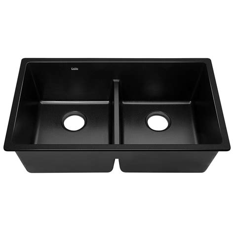 Cefito Stone Granite Kitchen Sink Double Bowl Top Undermount 790x460mm