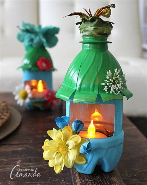 Turn Empty Plastic Water Bottles Into Adorable Little Fairy Houses That