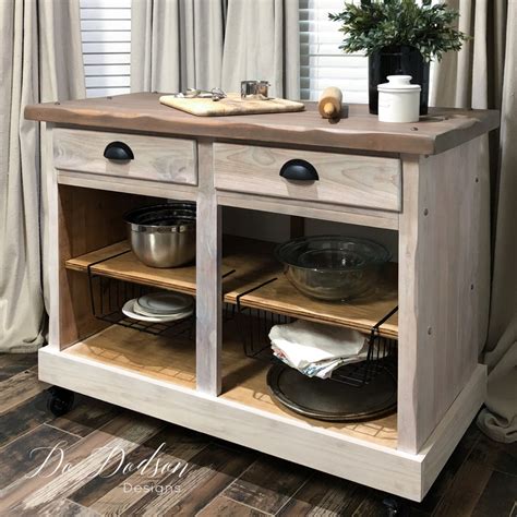 Diy Rolling Kitchen Island Upcycled Cabinet Project Do Dodson Designs