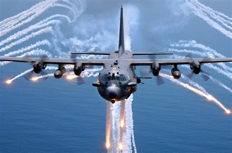 Ac 130h Jettisons Flares During Countermeasure Training 2007 Fighter