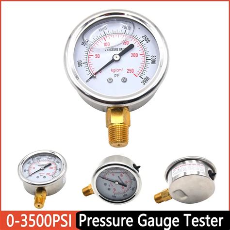 Hydraulic Fluid Pressure Gauge Tester Meter 0 3500psi Us Thread