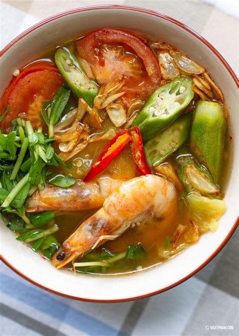 Vietnamese Sweet And Sour Shrimp Soup With Pineapple Canh Chua Tom Nau Thom Sweet And Sour