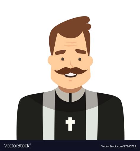 Catholic Priest Cartoon Style Isolated Royalty Free Vector