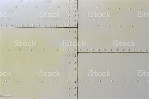 Gray Metal Wall Texture With Seams And Rivets Stock Photo Download