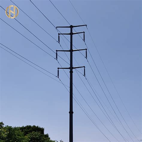 11kv 33kv Metal Power Pole Steel Transmission Pole 75m 9m 11m