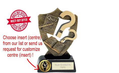 Quiz Award Quiz Trophy Personalised Engraving Etsy