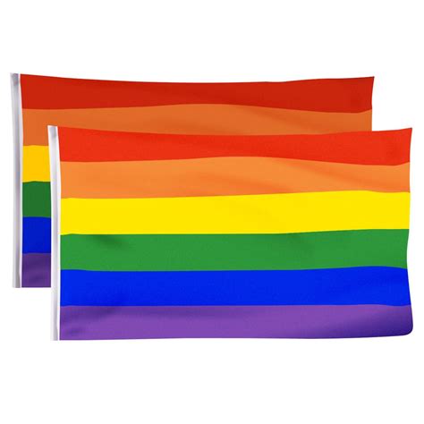 2 Pack Gay Pride Flagrainbow Flags Large Indoor Outdoor Lgbt Festival Diversity Celebration Gay