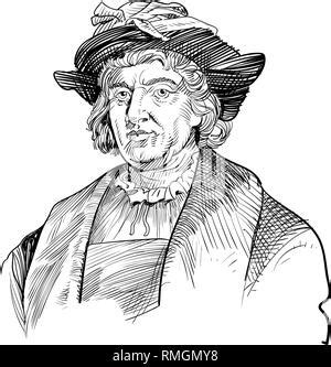 Dibujo Dibujo Ilustración estilo de Cristóbal Colón o Cristoforo