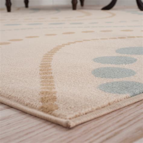 Lavish Home Modern Waves Beigeteal Area Rug And Reviews Wayfair