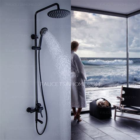 matte black stainless steel shower faucet kit bathtub