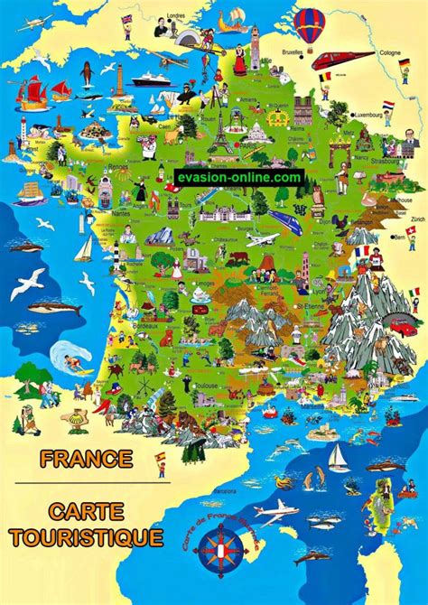 Les noms des départements, numéros, préfectures et régions sont indiqués. Images de Plans et Cartes de France » Vacances - Arts ...