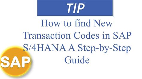 how to find new transaction codes in sap s4hana a step by step guide youtube