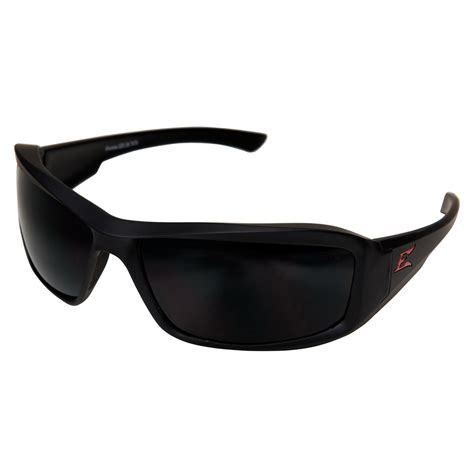 Edge Xb136 Brazeau Designer Safety Glasses Black Rubberized Frame Smoke Lens
