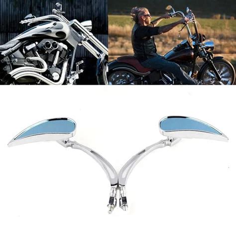 Best Price Guaranteed Motorcycle Chrome Flame Stem Rearview Mirrors For Harley Cruiser Chopper