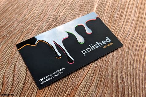 There are lots of ways to personalize your business card templates. Velvet Laminated Business Card with Raised Spot UV ...