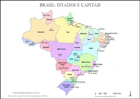 Mapa Do Brasil Com Estados E Capitais Baixar Mapas
