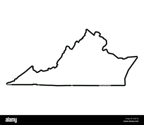 Virginia State Map Us State Map Virginia Outline Symbol Vector