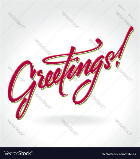 Greetings Hand Lettering Royalty Free Vector Image