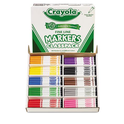 Crayola CYO588210 Non-Washable Classpack Markers, Fine ...