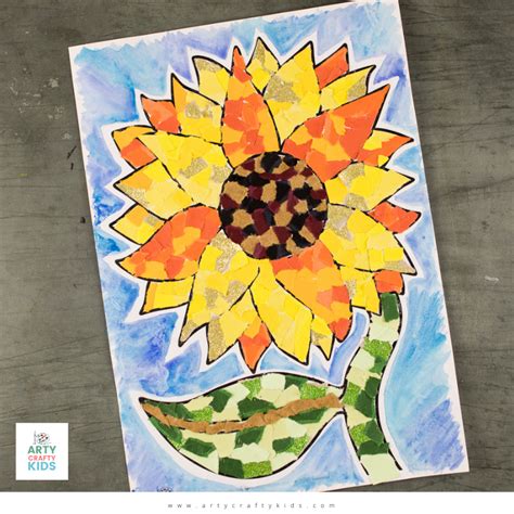 Paper Sunflower Collage Art Arty Crafty Kids