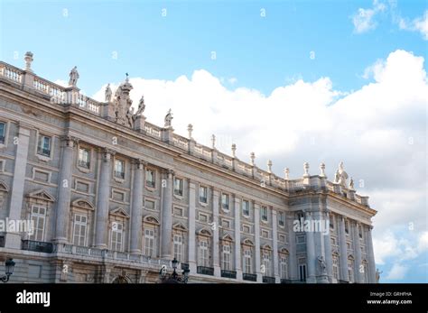 Detail Of The Facade Royal Palace Madrid Spain Stock Photo Alamy