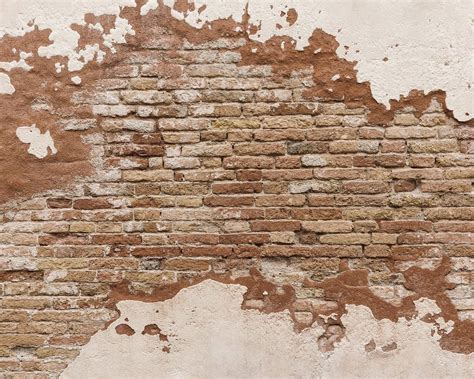Distressed Brick Wall Mural Brick Wallpaper Old Brick Wall Faux