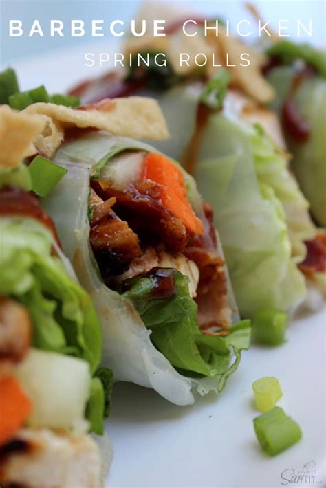 Who doesn't love a hot, fried spring roll dipped in sweet spicy sauce? Barbecue Chicken Spring Rolls