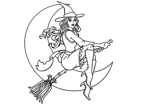 Dibujo Para Colorear Bruja De Halloween Dibujos Para Imprimir Gratis