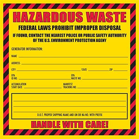 Free Hazardous Waste Label Template