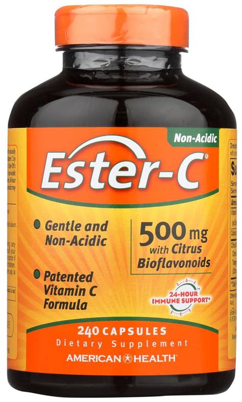 And the sunshine vitamin is important for several. Ester C 500 mg with Citrus Bioflavonoids 240 Capsules ...