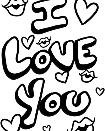 Ready for diy framing as a b&w I Love You Coloring Pages | Free download on ClipArtMag