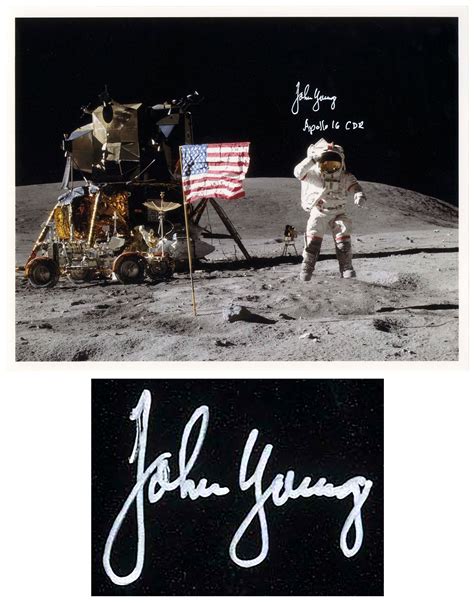 John Young Apollo 16 Signed Moon Photo 53391lg