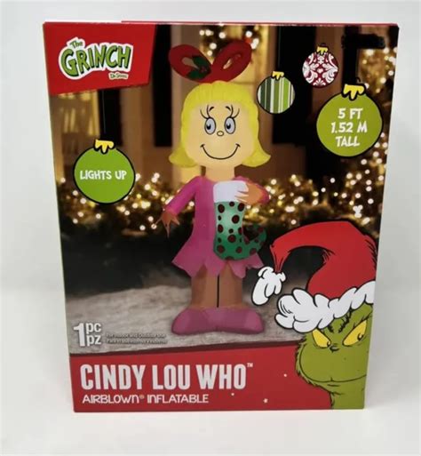 New 2023 The Grinch Cindy Lou Who Stocking Christmas Airblown Inflatable 5 🎄🎅 5699 Picclick