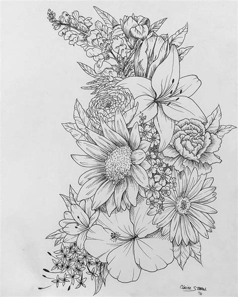 Floral Tattoo Contact Me For Custom Drawings Cl Instagram