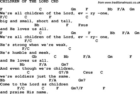 Christian Childrens Song Children Of The Lord Lyrics And Chords