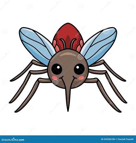 Cute Little Mosquito Cartoon Design Stock Vector Illustration Of