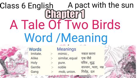 Class 6 English Chapter 1 Word Meaning A Tale Of Two Birds A Pact