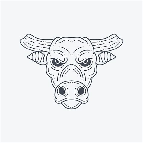 Premium Vector Bull Head Line Art