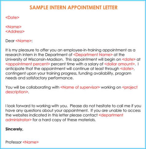 With all the segments and content in place, this letter can be easily customized and sent to the concerned party. Internship Offer & Appointment Letter Template - 7 ...
