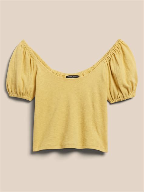 Slub Cropped Top Banana Republic Factory