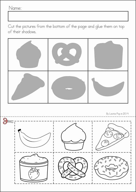Cut And Paste Worksheet Kindergarten
