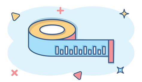 Measure Tape Icon In Comic Style Ruler Cartoon Sign Vector