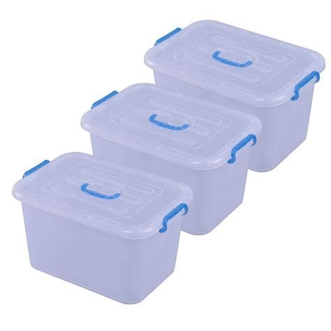 Basicwise 536 Gal Large Clear Storage Container With Lid And Handles