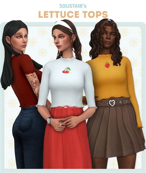 Lettuce Tops Solistair On Patreon Sims 4 Mods Clothes Sims 4