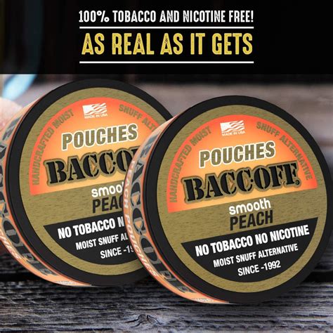 Baccoff Smooth Peach Pouches Premium Tobacco Free Nicotine Free