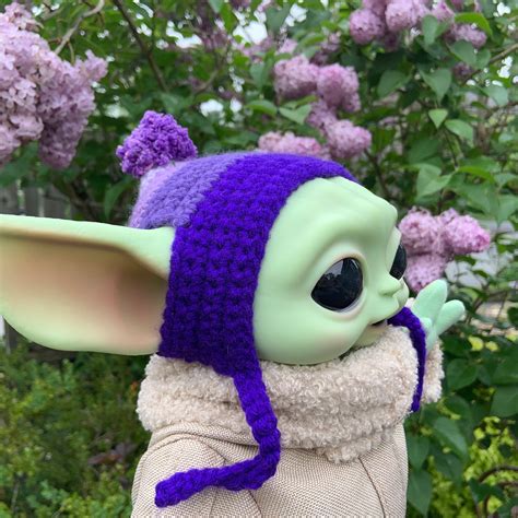 Baby Yoda Purple Ombre Toque Hat Etsy